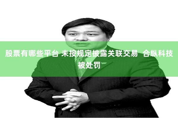 股票有哪些平台 未按规定披露关联交易  合纵科技被处罚