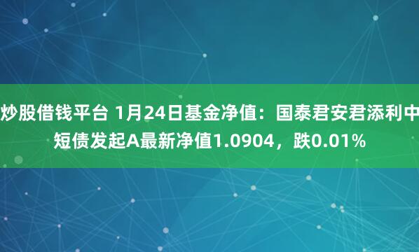 炒股借钱平台 1月24日基金净值：国泰君安君添利中短债发起A最新净值1.0904，跌0.01%